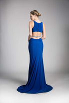 Cinderella Divine - 62806 Peaked Illusion Paneled Cutout Long Gown