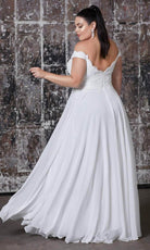 Cinderella Divine 7258W - Off Shoulder Floor Length Bridal Dress - view 7