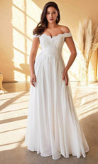 Cinderella Divine 7258W - Off Shoulder Floor Length Bridal Dress - Silhouette Dresses