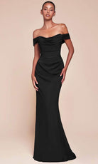 Cinderella Divine 7433 - Chiffon Sash Long Gown - back view