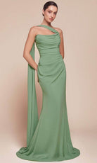 Cinderella Divine 7433 - Chiffon Sash Long Gown - view 4