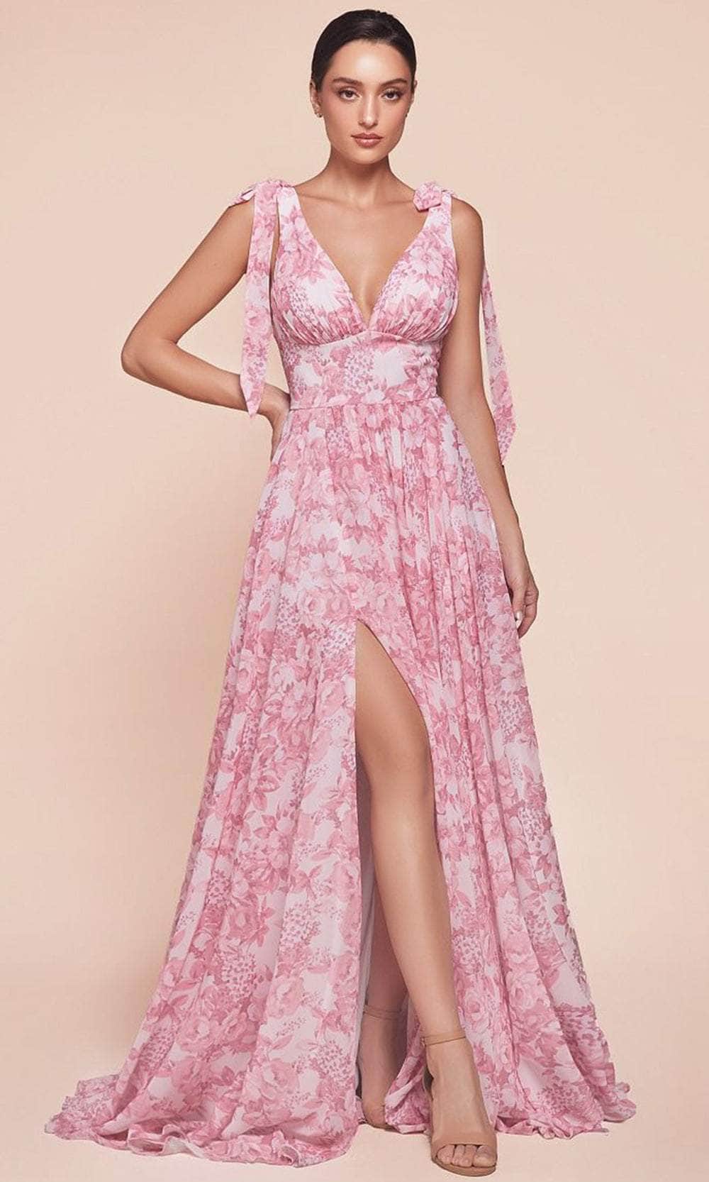 Cinderella Divine 7442 - Empire V-Neck Evening Gown - detail view