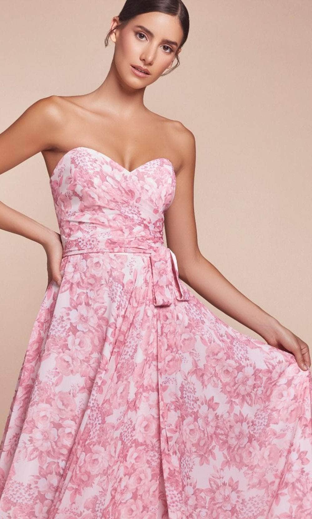 Cinderella Divine 7443 - Floral Sweetheart Evening Gown - view 4