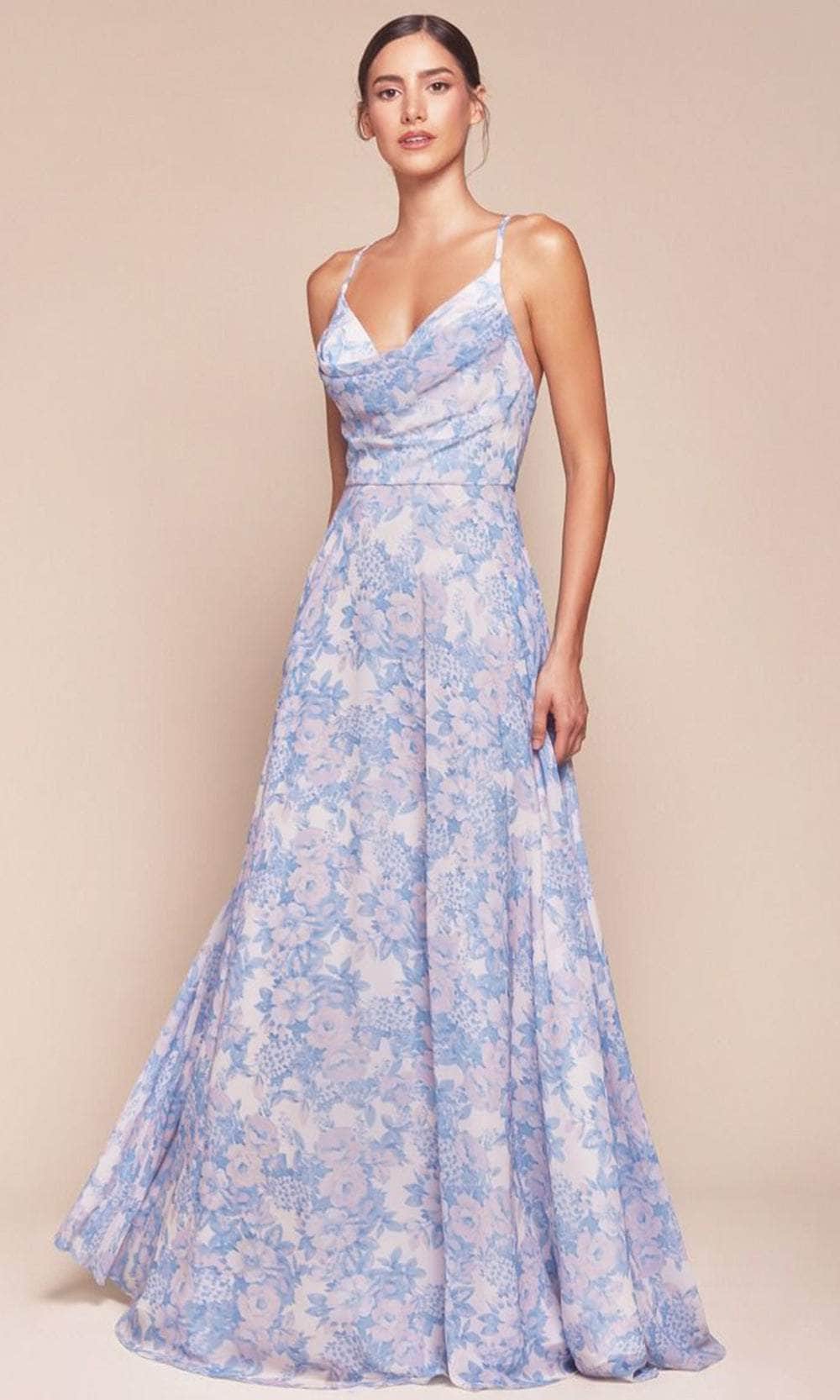 Cinderella Divine 7444 - A-Line V-Neck Evening Gown - Silhouette Dresses