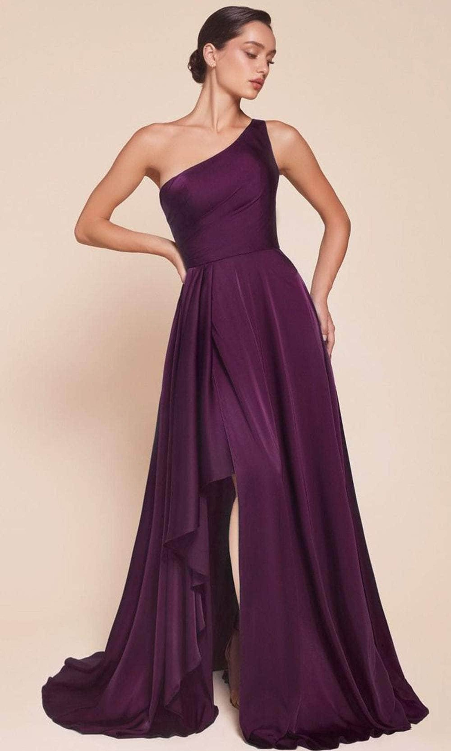 Cinderella Divine 7450 - Asymmetrical Hem Long Gown