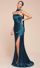 Cinderella Divine 7451 - Strapless Satin Long Gown