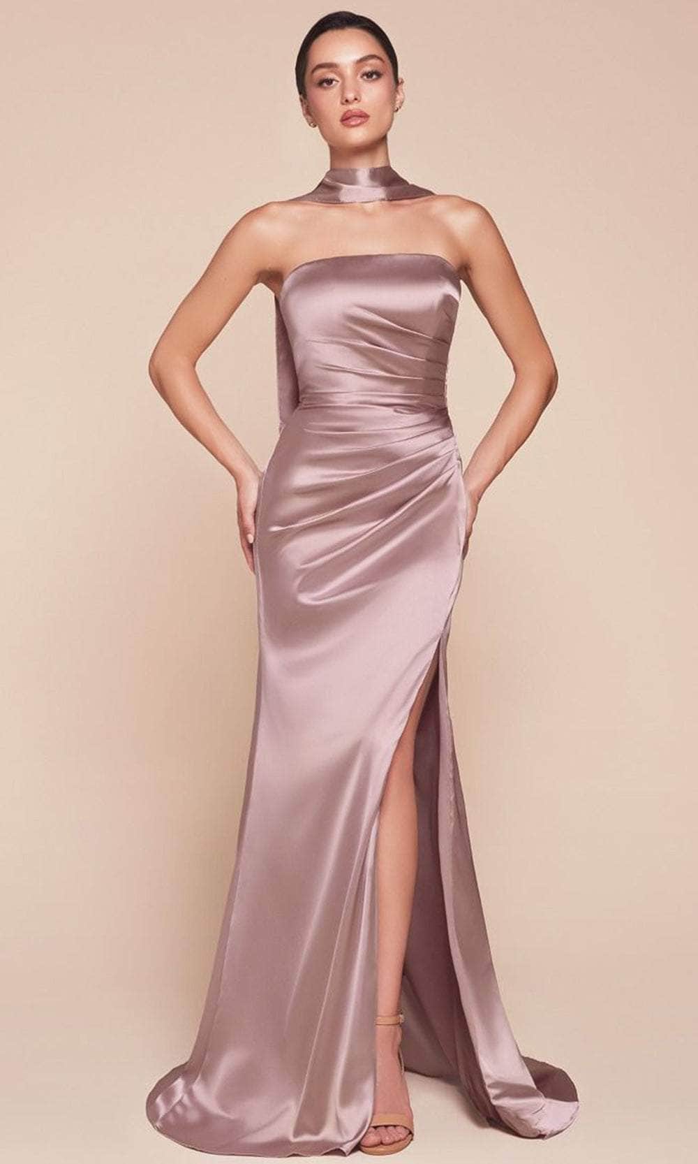 Cinderella Divine 7451 - Strapless Satin Long Gown - view 8