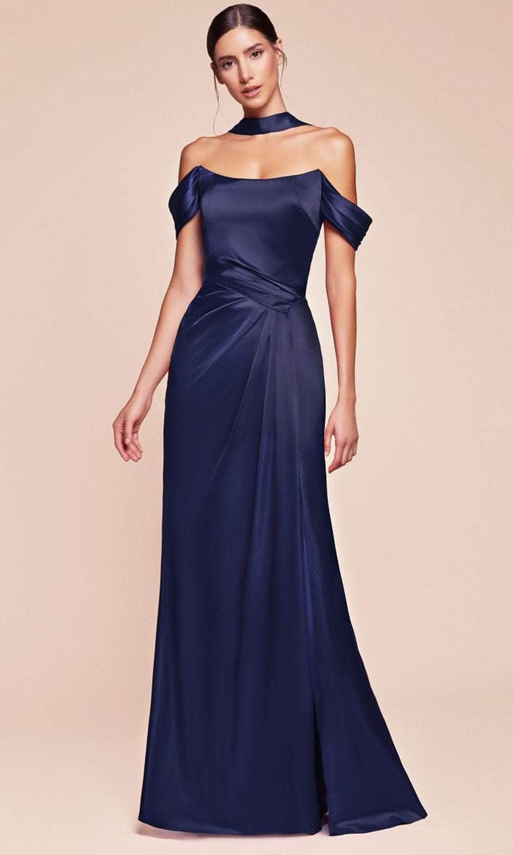 Cinderella Divine 7452 - High Slit Satin Long Gown - view 7