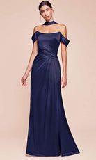 Cinderella Divine 7452 - High Slit Satin Long Gown - view 7