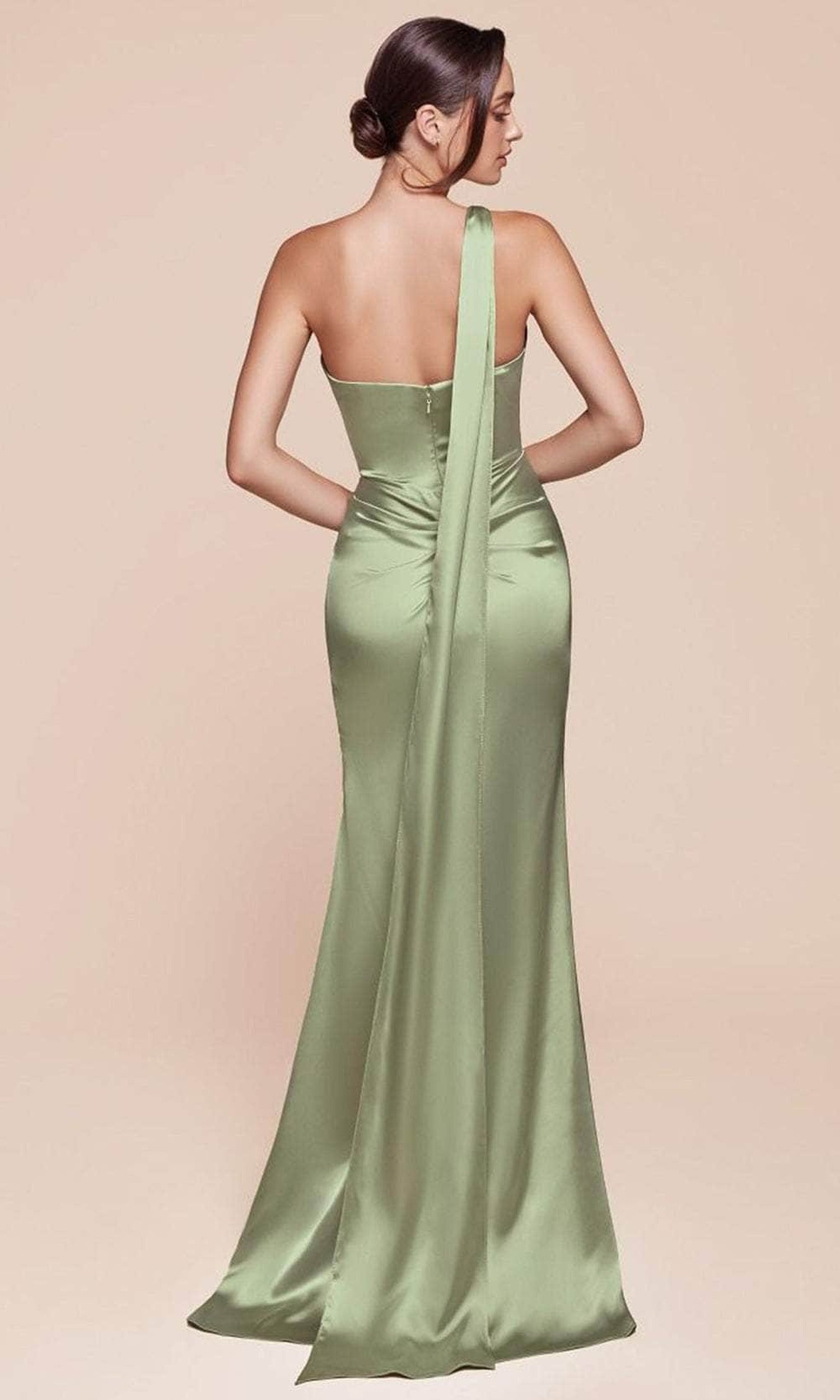 Cinderella Divine 7454 - Fitted One Shoulder Long Gown
