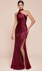 Cinderella Divine 7454 - Fitted One Shoulder Long Gown - back view