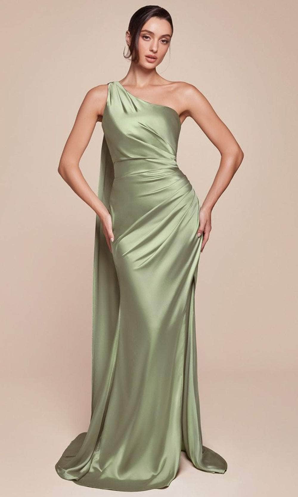 Cinderella Divine 7454 - Fitted One Shoulder Long Gown - view 5