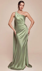 Cinderella Divine 7454 - Fitted One Shoulder Long Gown - view 5