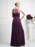 Cinderella Divine - 7458 Illusion Neckline Chiffon Empire Waist Gown - view 13