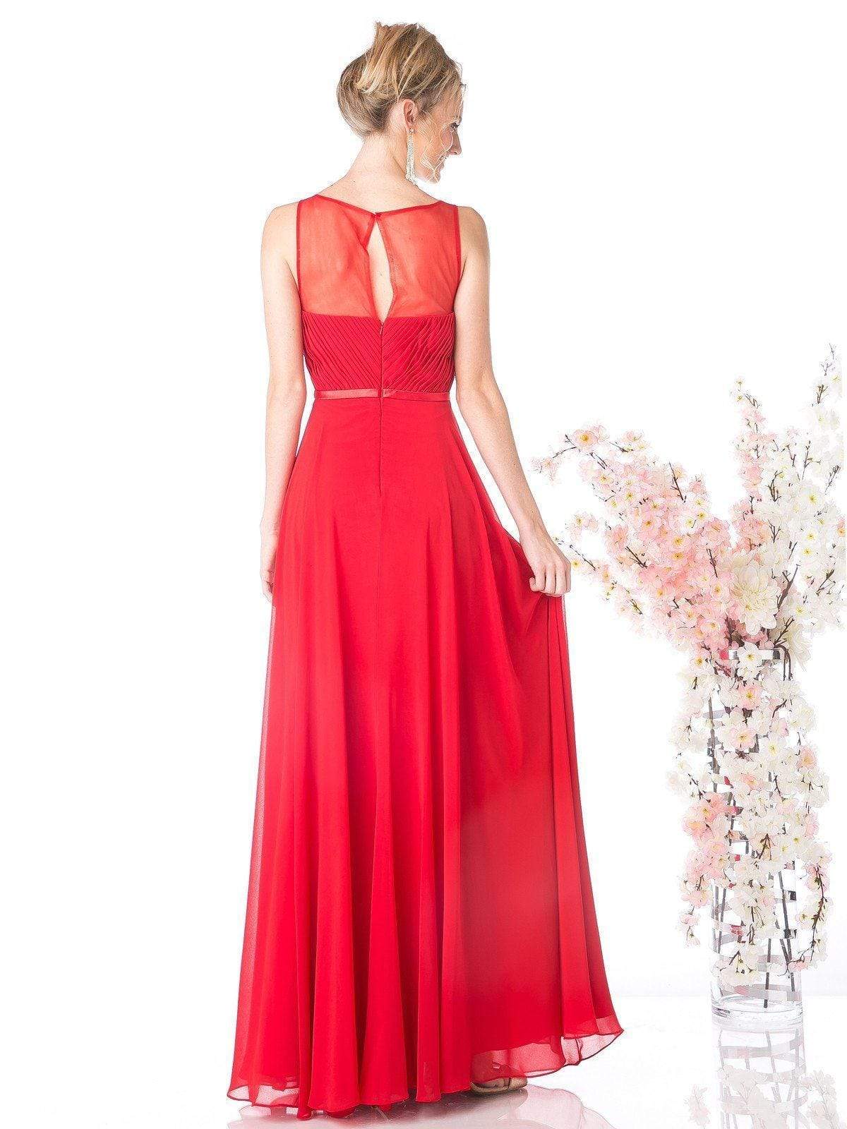 Cinderella Divine - 7458 Illusion Neckline Chiffon Empire Waist Gown - view 15