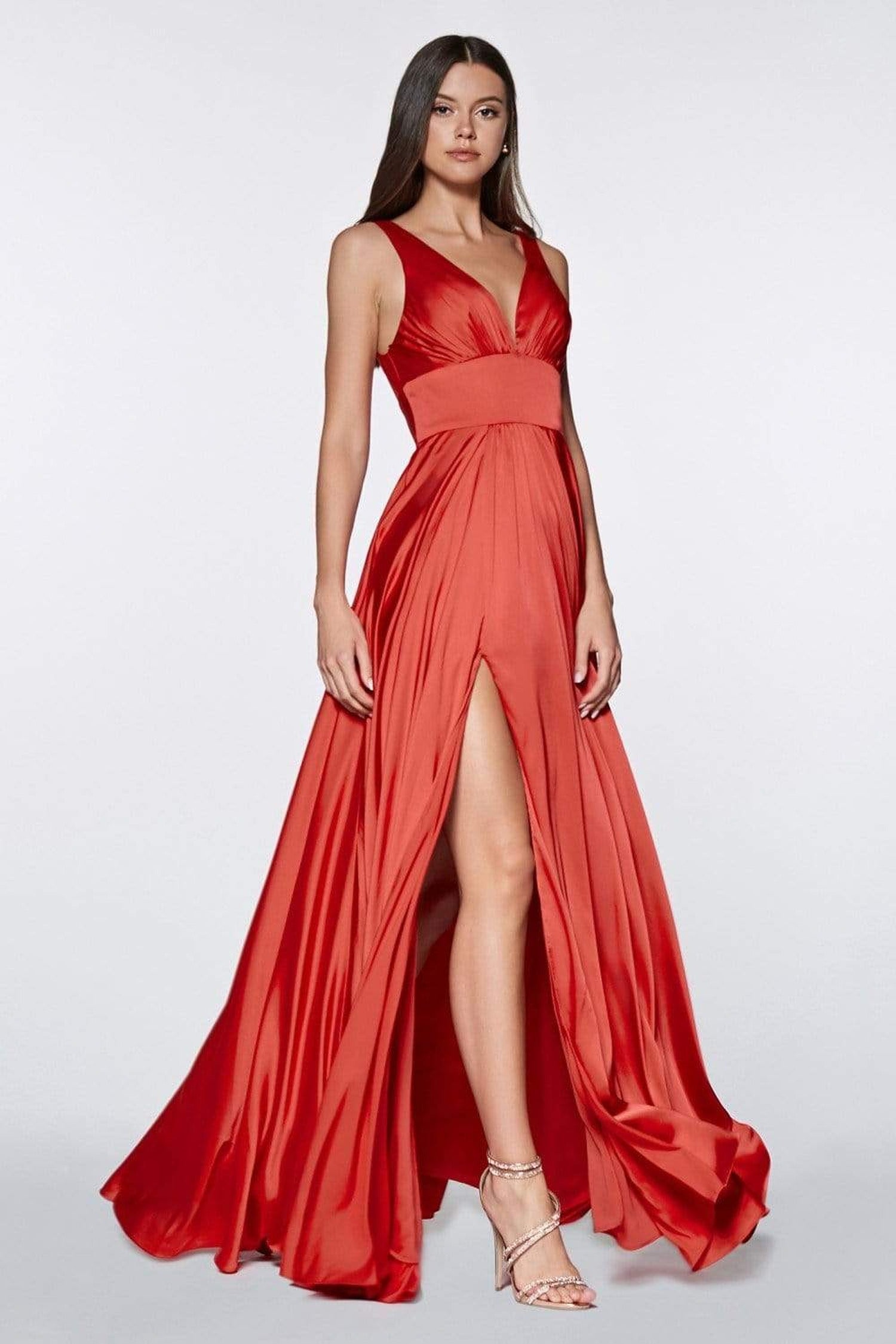 Ladivine 7469 Satin A-Line Dress
