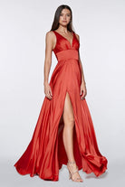 Ladivine 7469 Satin A-Line Dress