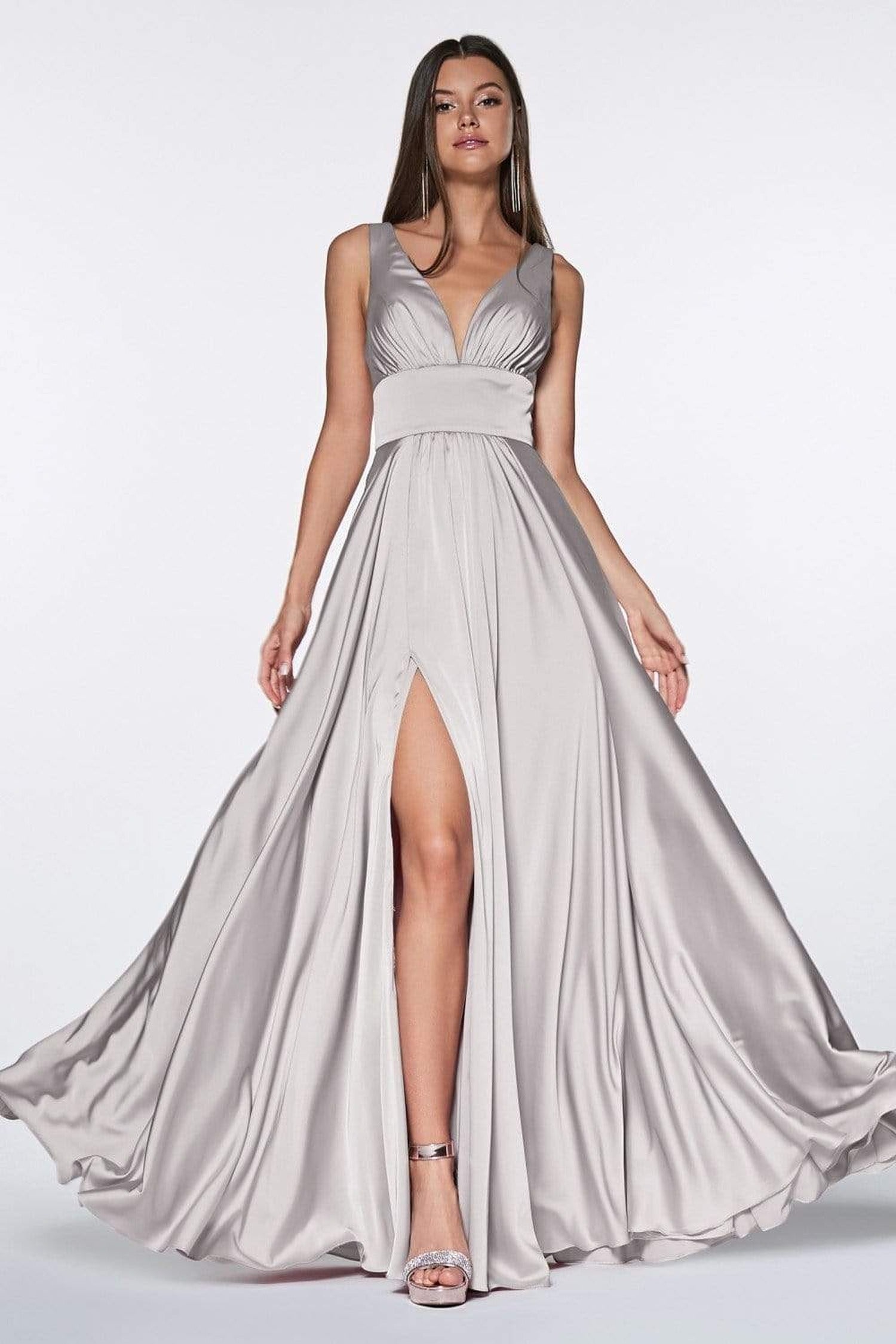 Ladivine 7469 Satin A-Line Dress