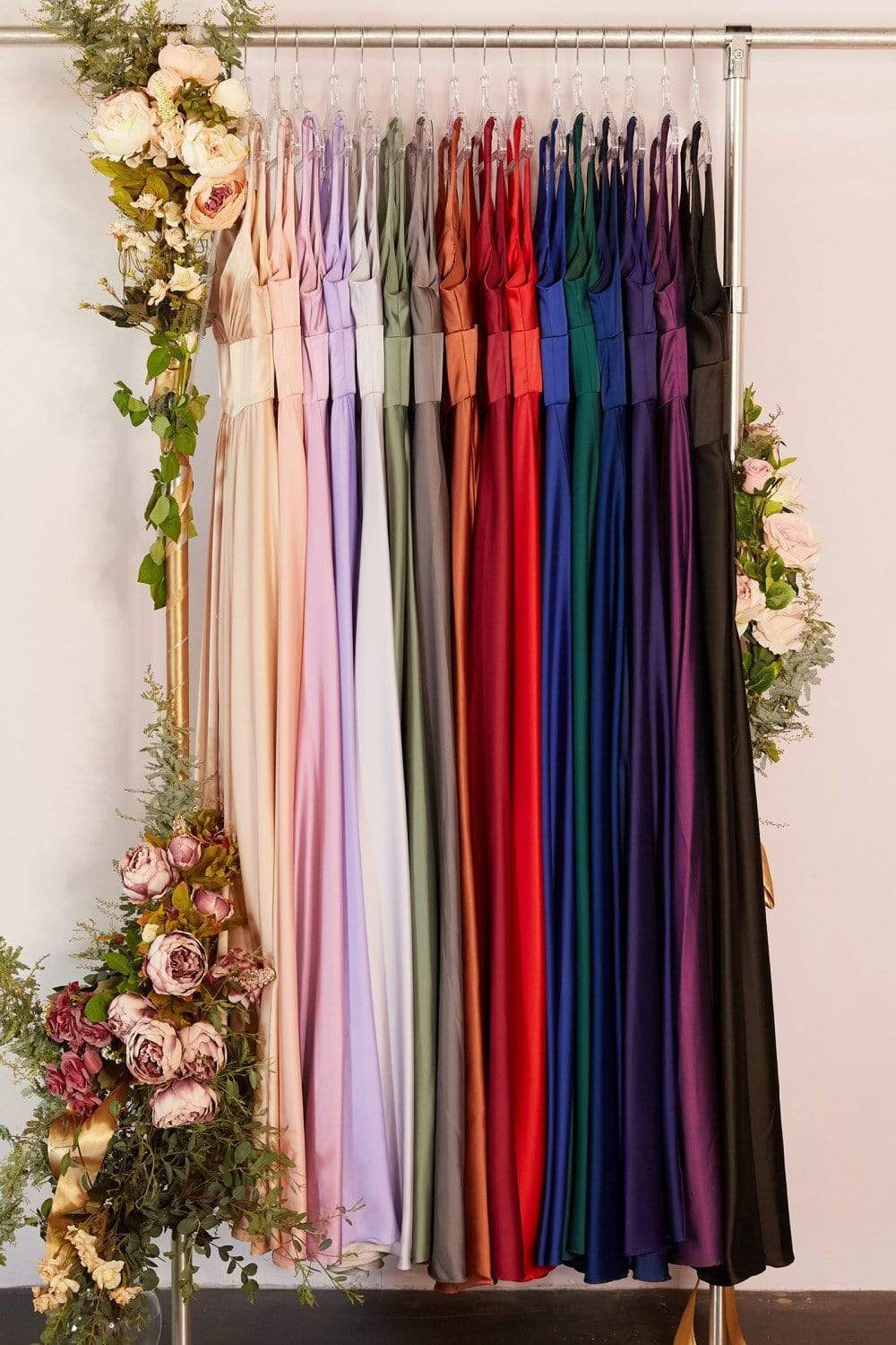 Cinderella Divine - 7469 V Neck High Slit Satin Flowy A-Line Dress - view 14