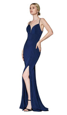 Cinderella Divine - 7470 Fitted Empire Waist Sleeveless Long Dress - view 9