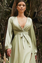 Cinderella Divine - 7475 Plunging V Neck High Slit Long dress - view 12
