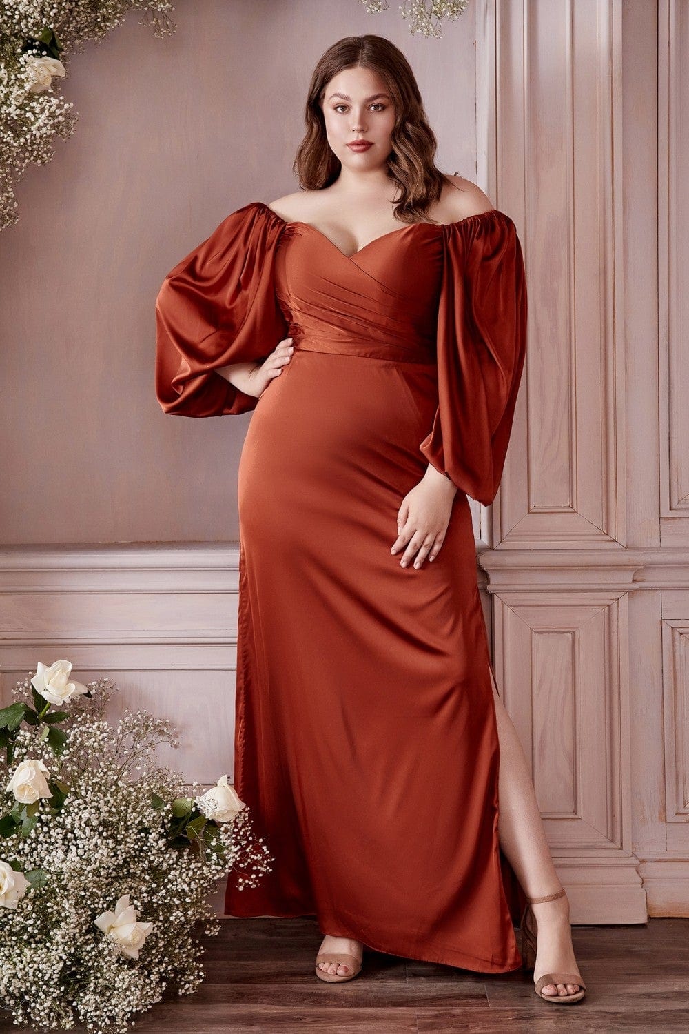 Cinderella Divine - 7482C Sweetheart Satin Sheath Dress - view 11