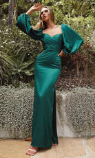 Cinderella Divine - 7482C Sweetheart Satin Sheath Dress - view 4