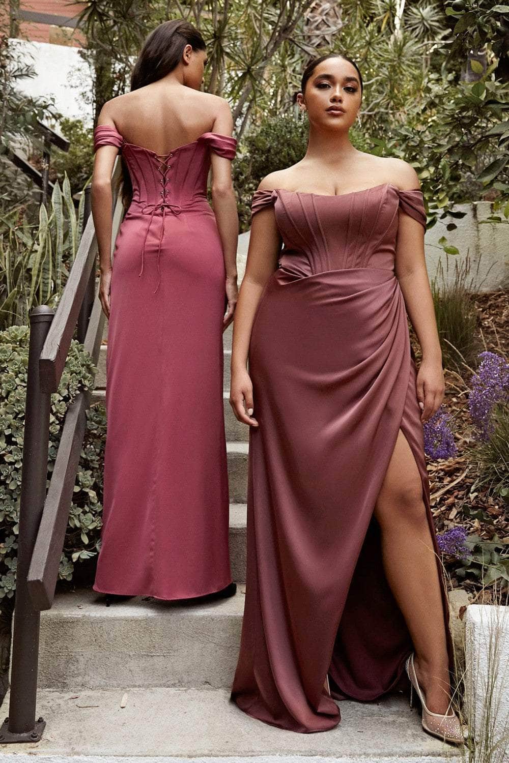 Cinderella Divine 7484 - Draped Corset Prom Dress - detail view