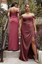 Cinderella Divine 7484C - High Slit Evening Gown - view 6