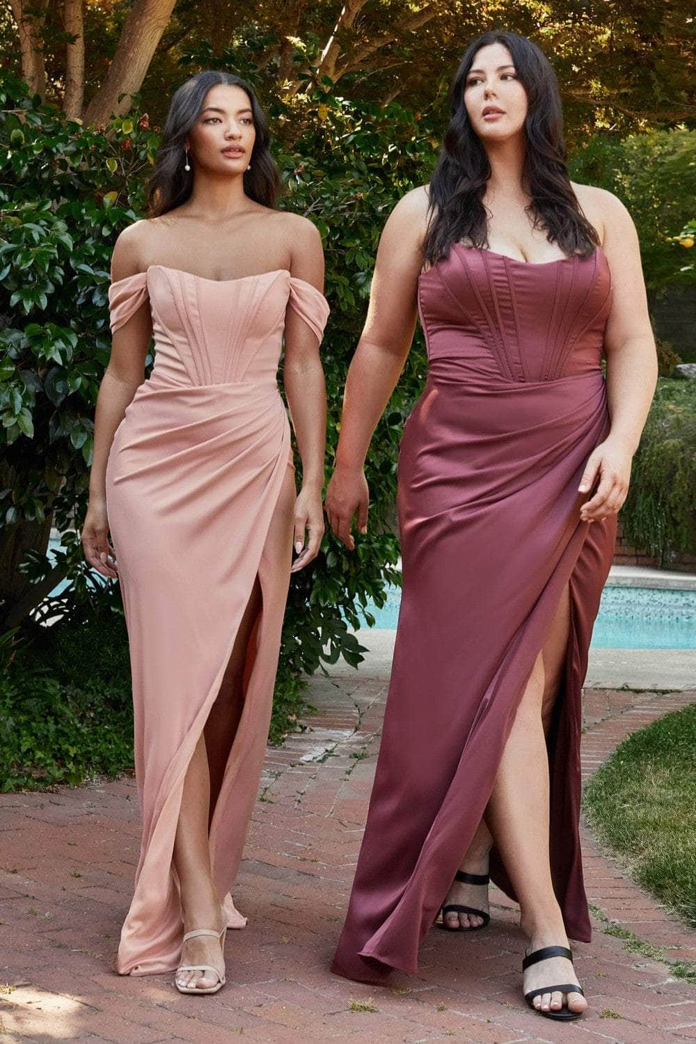 Cinderella Divine 7484C - High Slit Evening Gown - view 9