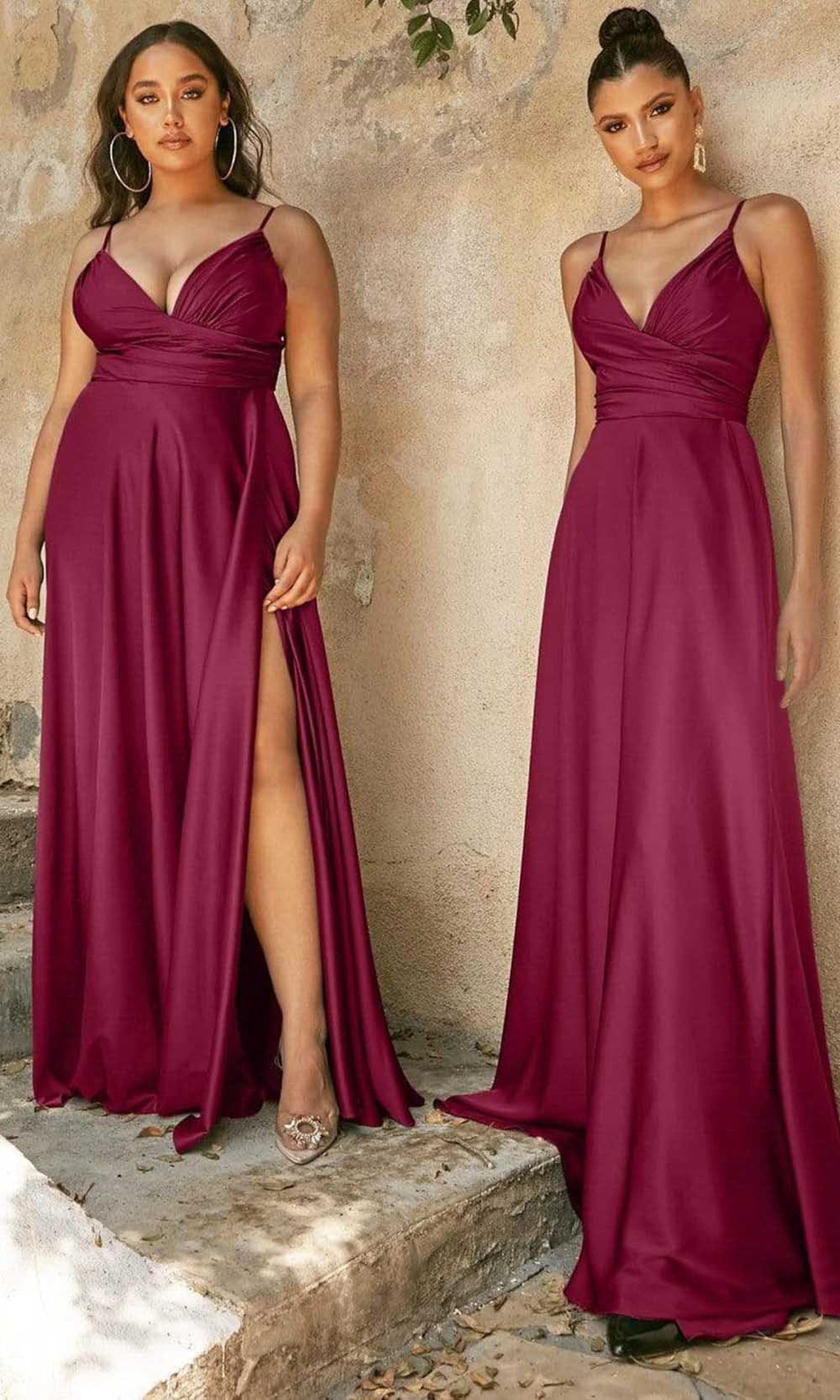 Cinderella Divine - 7485 Long Satin A-Line Gown