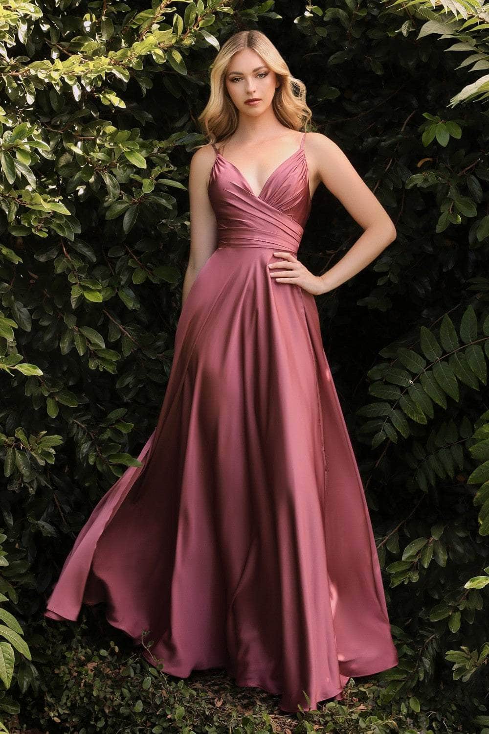 Cinderella Divine - 7485 Long Satin A-Line Gown - view 5