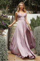Cinderella Divine - 7485 Long Satin A-Line Gown - view 4