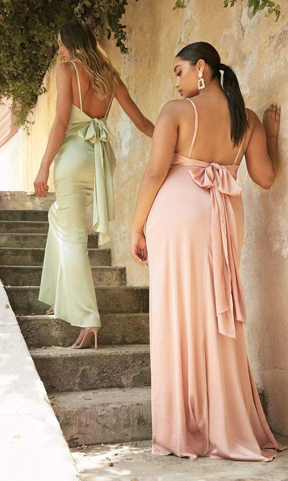 Cinderella Divine - 7487 Draped Bow Back Gown - view 4