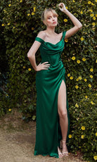 Cinderella Divine 7492 - Off Shoulder Cowl Neck Evening Gown - view 13