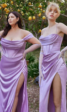 Cinderella Divine 7492C - Cowl Neck Sheath Evening Gown - view 5