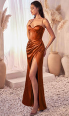 Cinderella Divine 7495 - Sheath Gown with Corset Bodice - back view