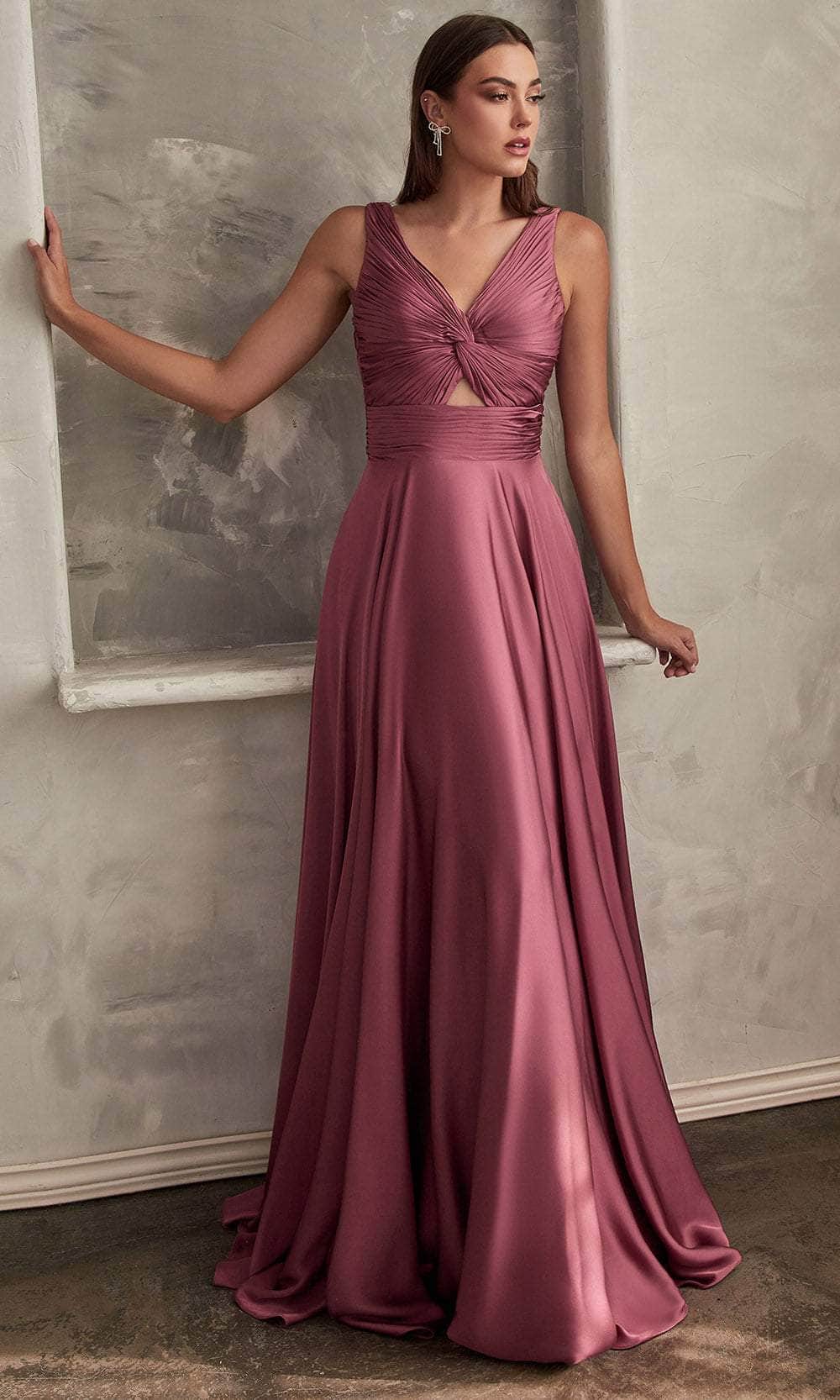 Cinderella Divine 7497 - V-Neck Prom Dress with Knotted Ruching - view 7