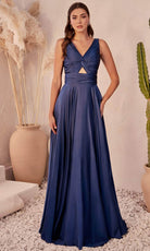 Cinderella Divine 7497 - V-Neck Prom Dress with Knotted Ruching - view 10