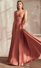 Cinderella Divine 7497 - V-Neck Prom Dress with Knotted Ruching - view 8