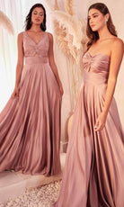 Cinderella Divine 7497 - V-Neck Prom Dress with Knotted Ruching - view 6