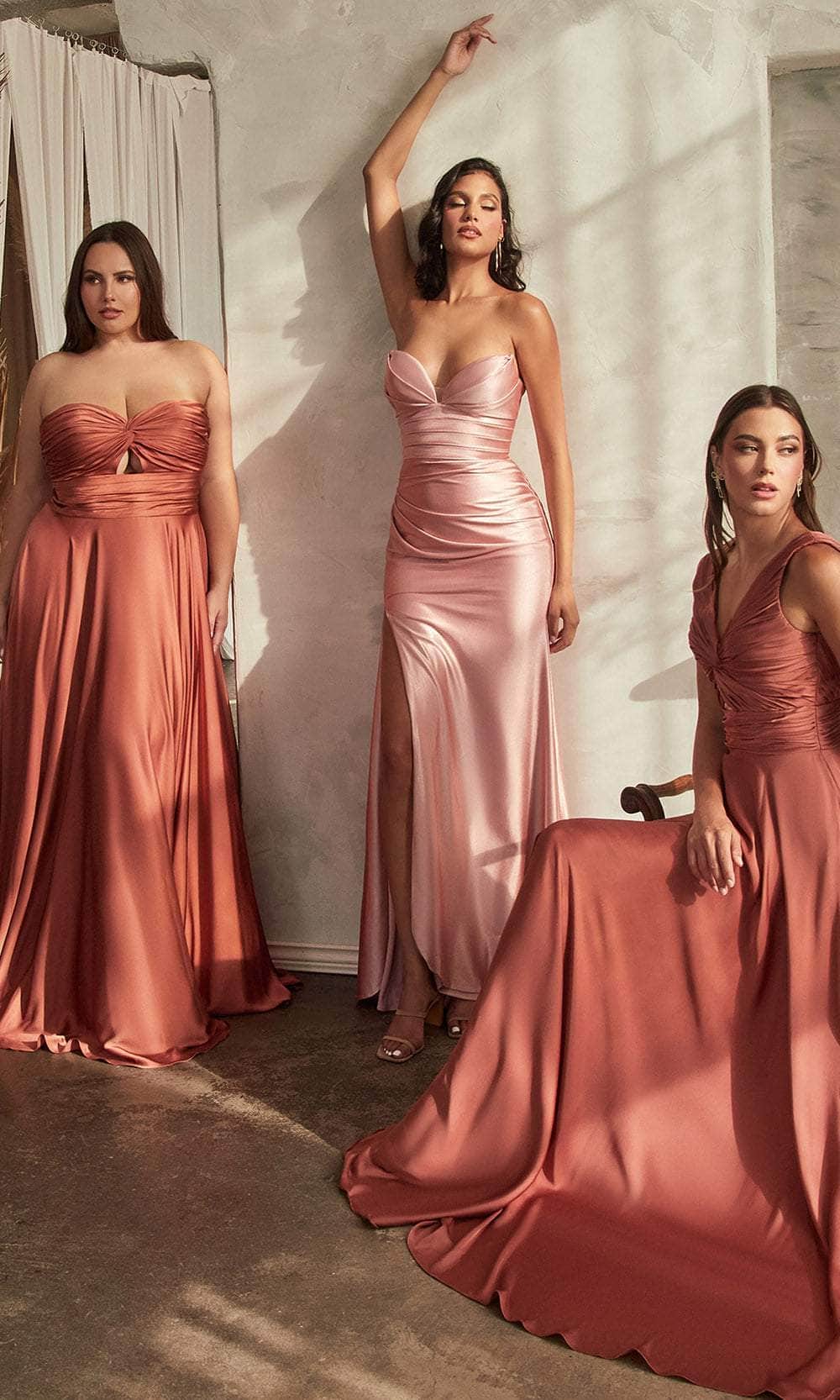 Cinderella Divine 7497 - V-Neck Prom Dress with Knotted Ruching - view 13