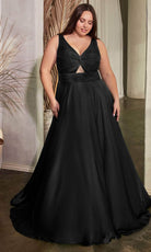 Cinderella Divine 7497 - V-Neck Prom Dress with Knotted Ruching - view 14