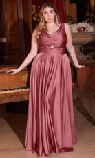 Cinderella Divine 7497 - V-Neck Prom Dress with Knotted Ruching - view 15