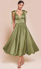 Cinderella Divine 7499 - Tea Length A-Line Dress