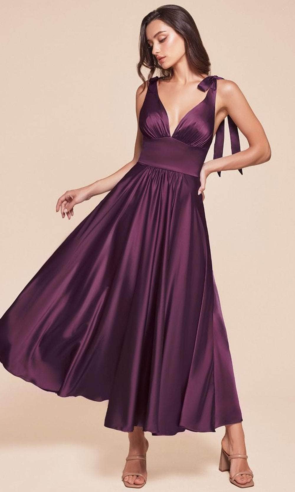 Cinderella Divine 7499 - Tea Length A-Line Dress - detail view