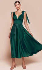 Cinderella Divine 7499 - Tea Length A-Line Dress - back view