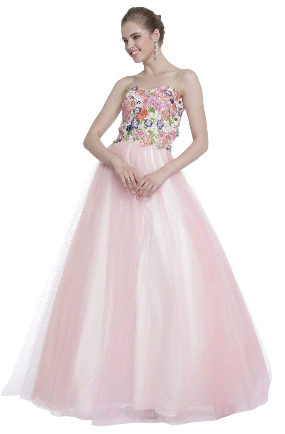 Cinderella Divine - 7637 Floral Lace Sweetheart Gown - designer ball gown at Silhouette Dresses