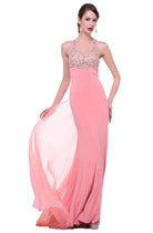 Cinderella Divine - 8744 Beaded Illusion Sheath Dress - Silhouette Dresses