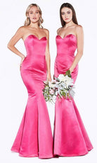 Cinderella Divine - 8792 Strapless Sweetheart Satin Trumpet Gown - view 5